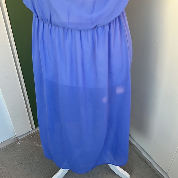 Vintage 70s 80s Periwinkle Secretary Dress - Picture 3 of 8